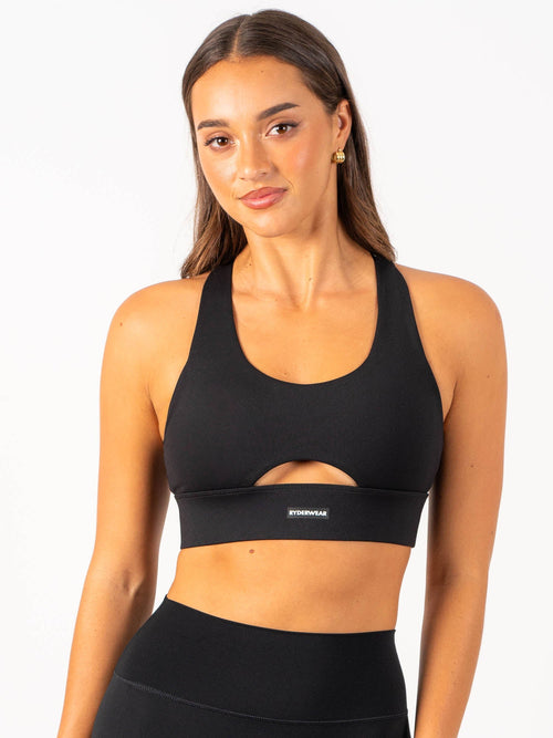 Base Racer Back Sports Bra Black