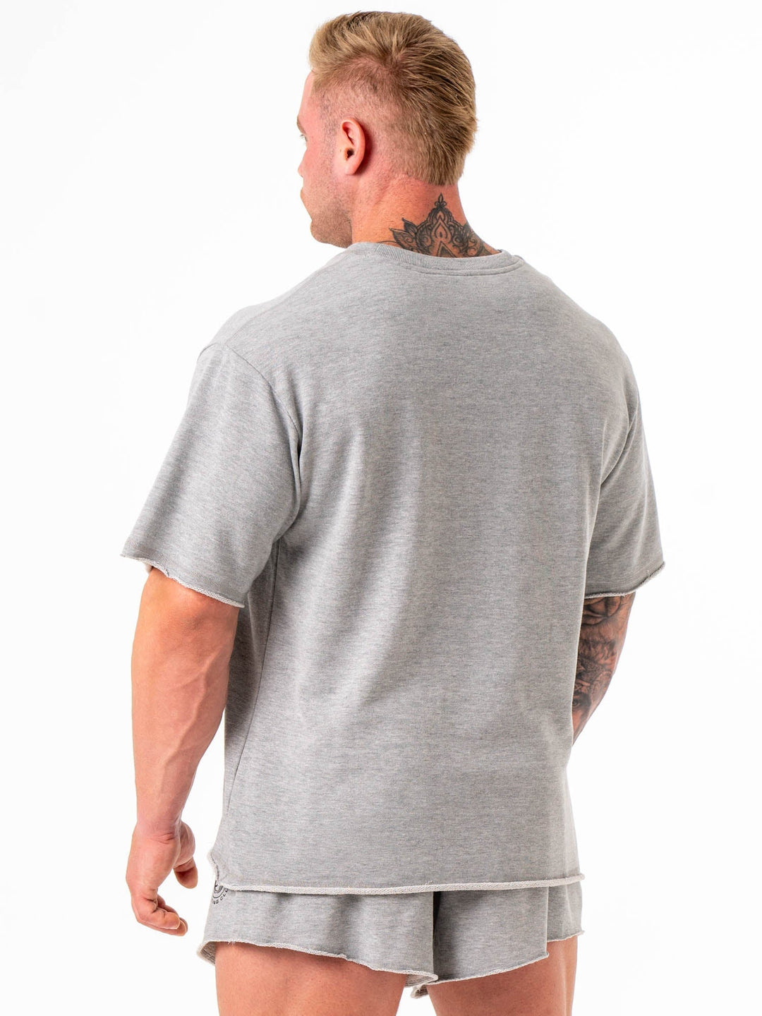 Box Fleece T-Shirt - Grey Marle Clothing Ryderwear