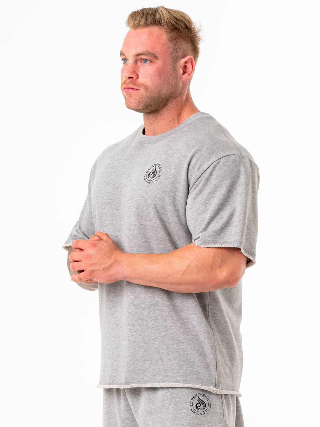 Box Fleece T-Shirt - Grey Marle Clothing Ryderwear