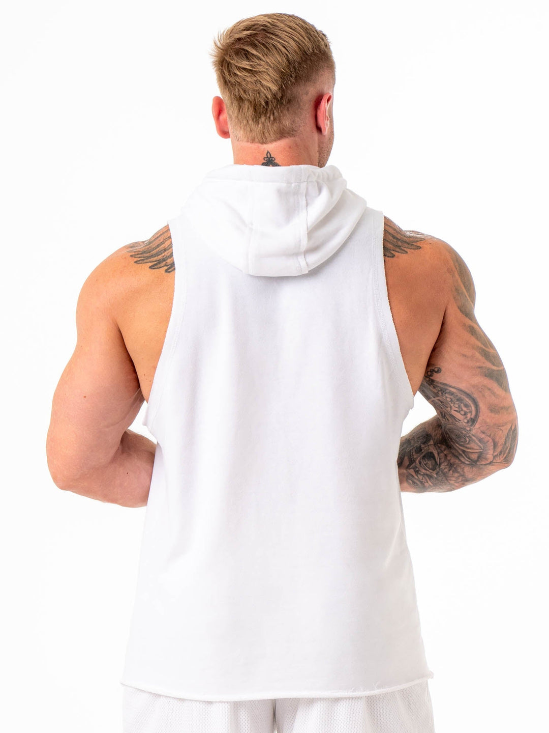 Collegiate Sleeveless Hoodie - White Clothing Ryderwear