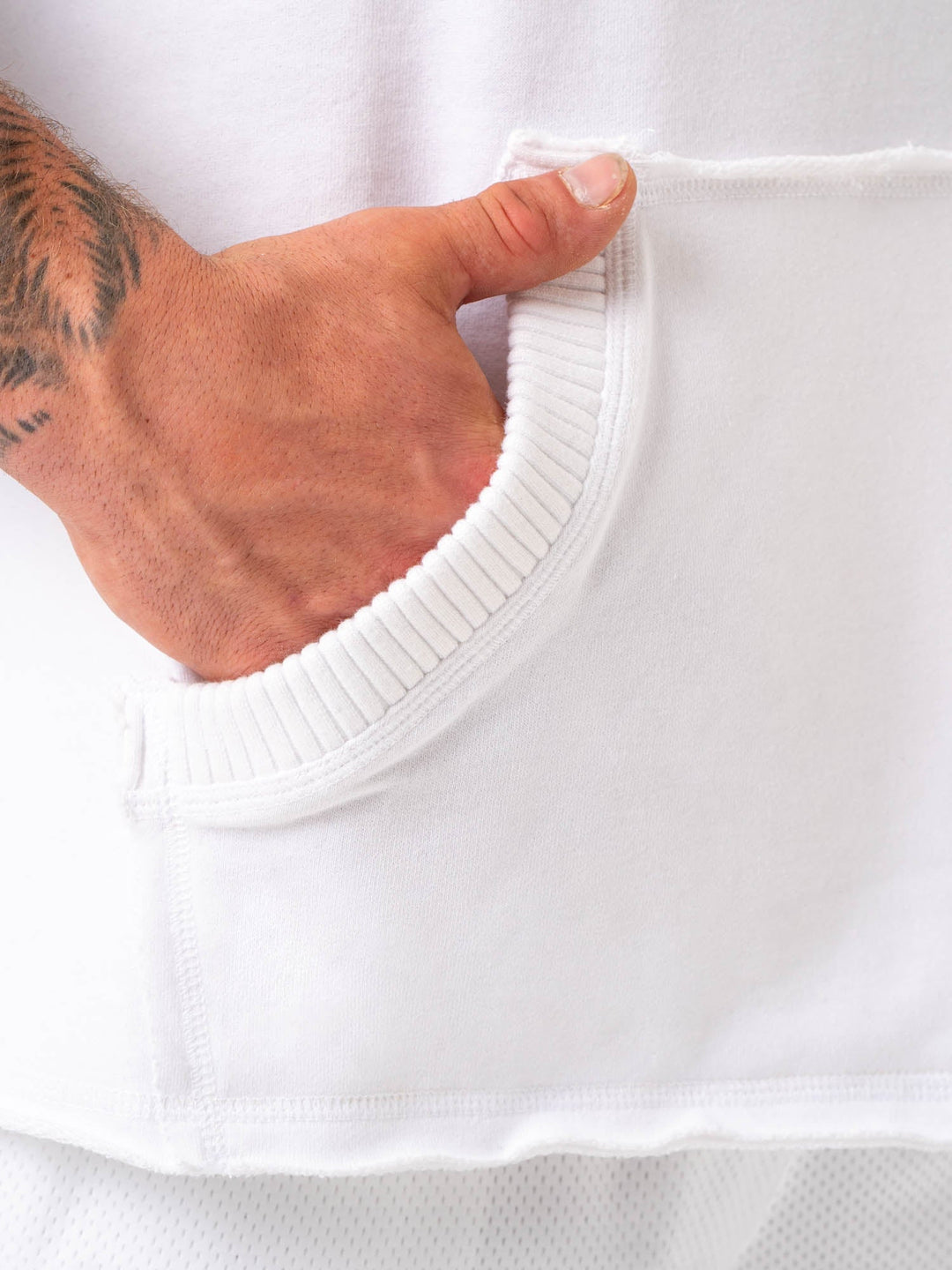 Collegiate Sleeveless Hoodie - White Clothing Ryderwear