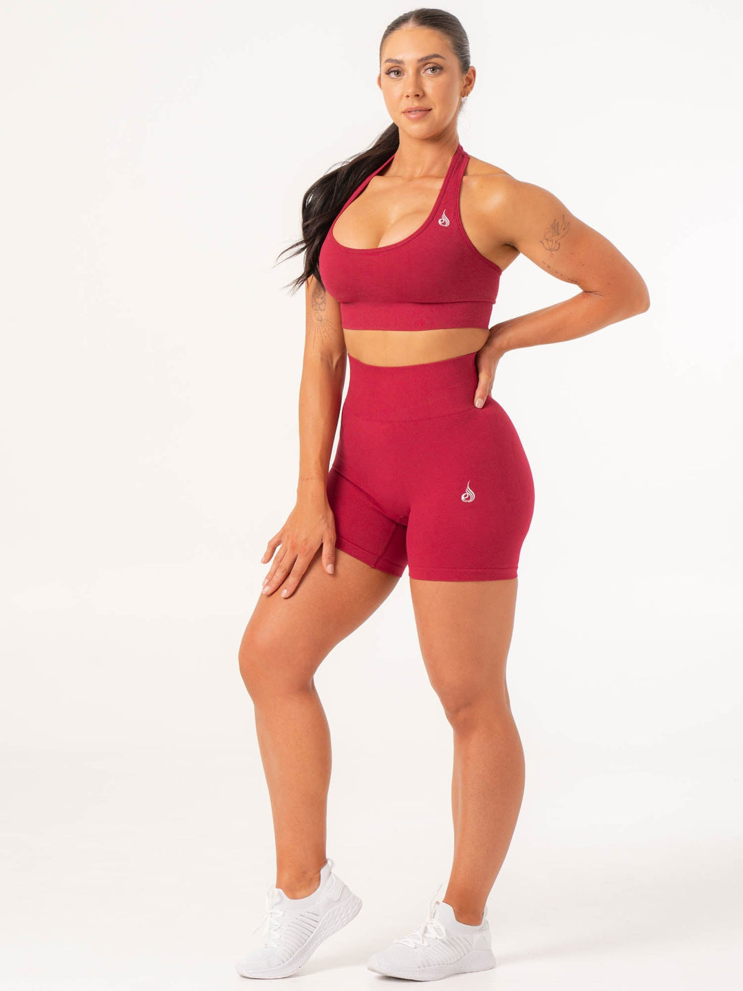 Contour Halter Bra - Berry Marl Clothing Ryderwear