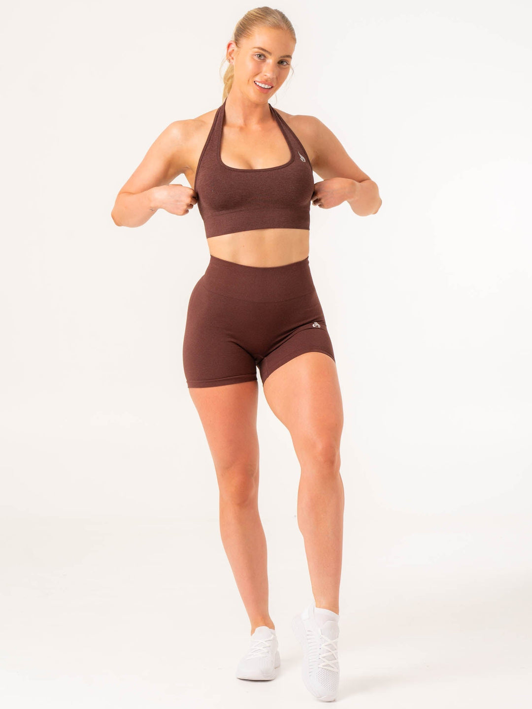 Contour Halter Bra - Chocolate Marl Clothing Ryderwear
