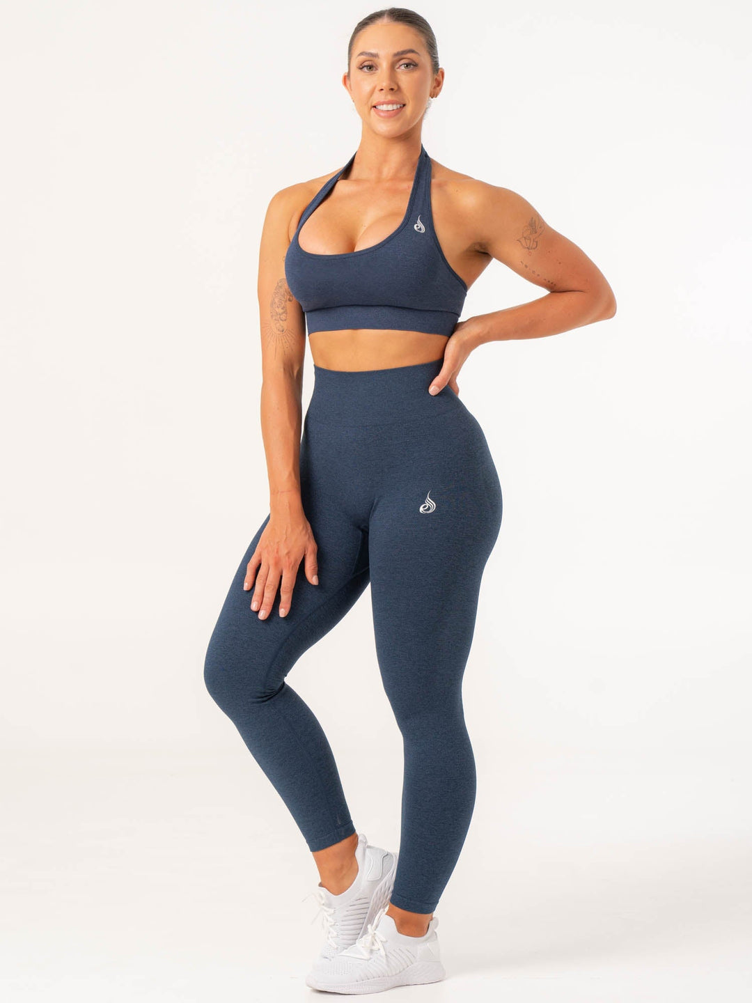 Contour Halter Bra - Navy Marl Clothing Ryderwear
