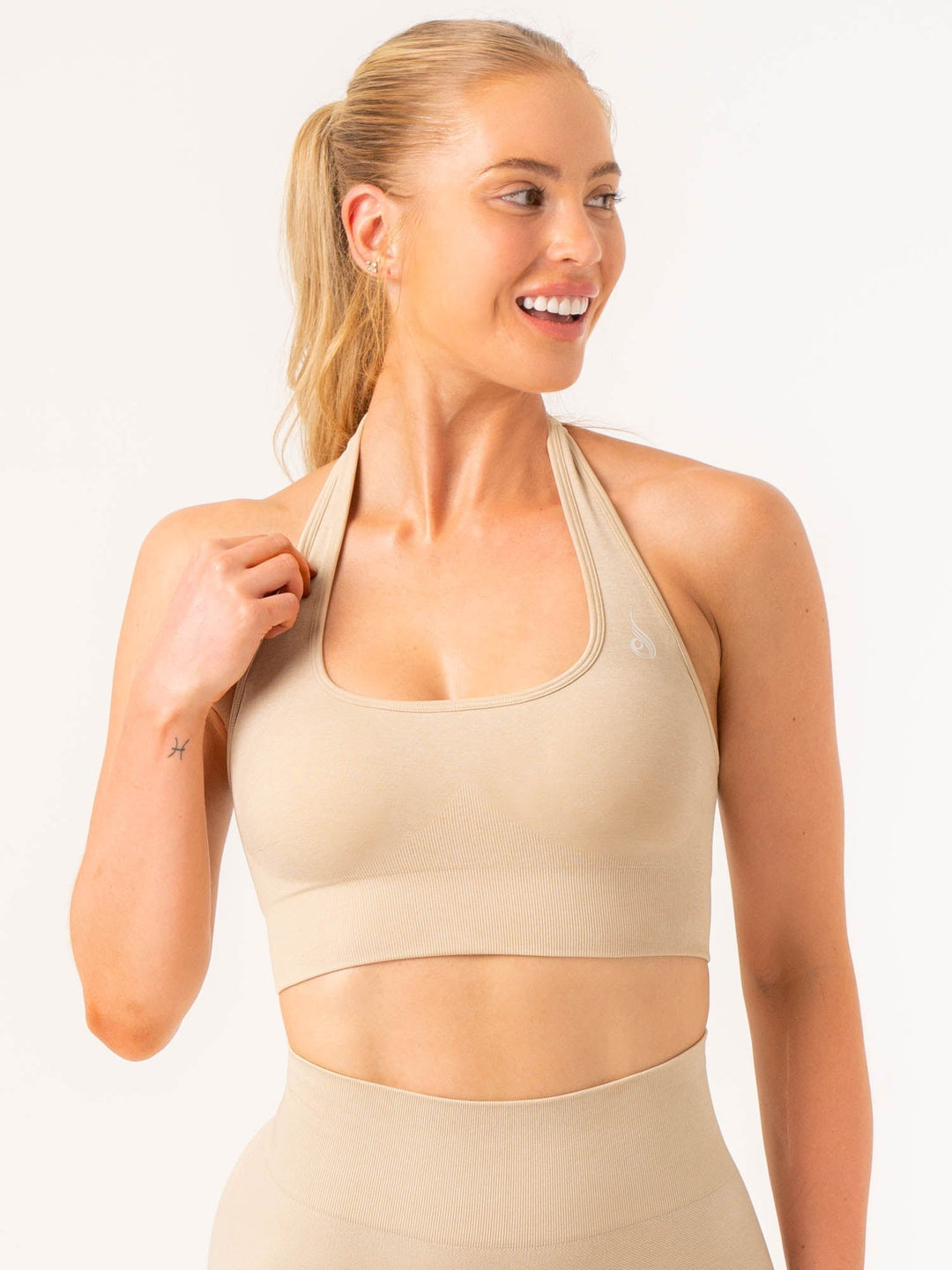 Contour Halter Bra - Stone Marl Clothing Ryderwear
