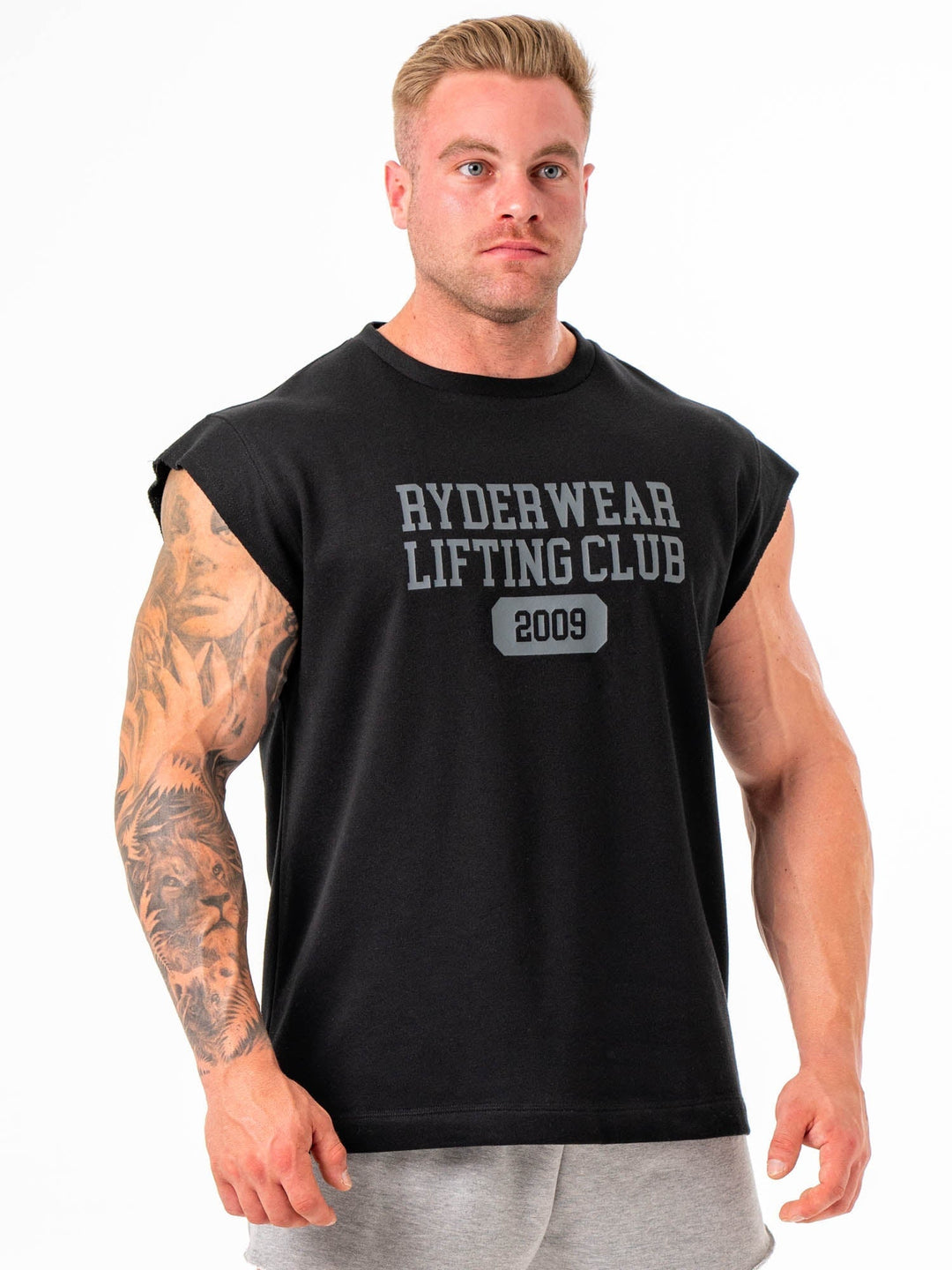 Cut Off Muscle Tank - Black Clothing Ryderwear