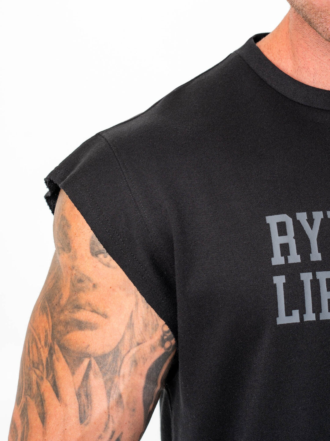 Cut Off Muscle Tank - Black Clothing Ryderwear