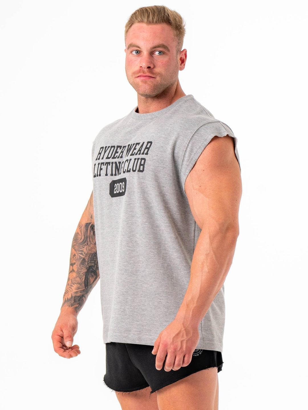 Cut Off Muscle Tank - Grey Marle Clothing Ryderwear