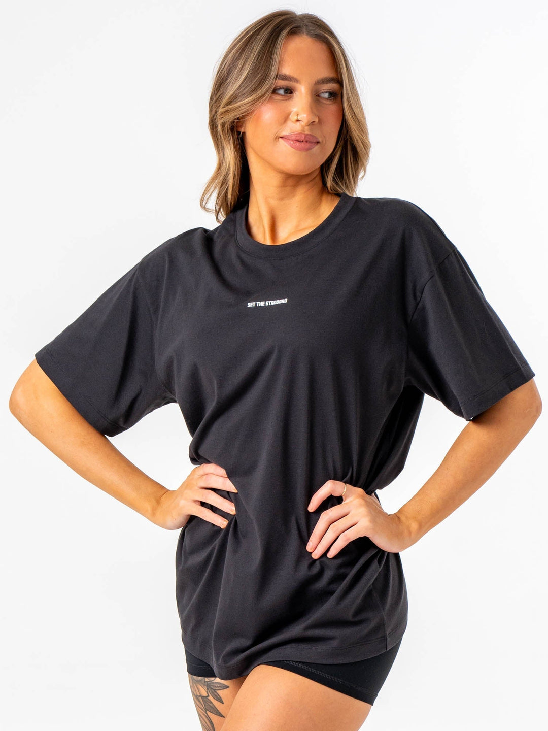 Emerge Oversized T-Shirt - Faded Black Clothing Ryderwear