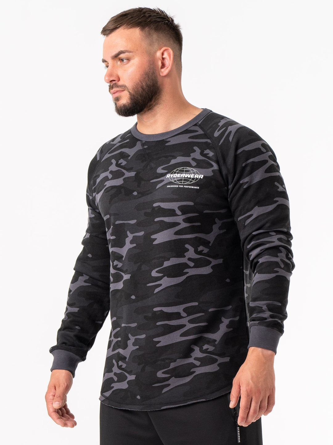 Energy Crew Neck - Black Camo Clothing Ryderwear