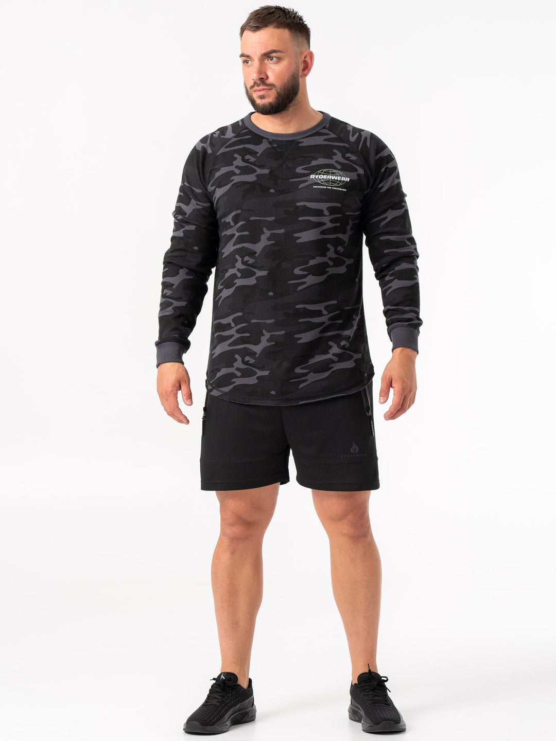 Energy Crew Neck - Black Camo Clothing Ryderwear