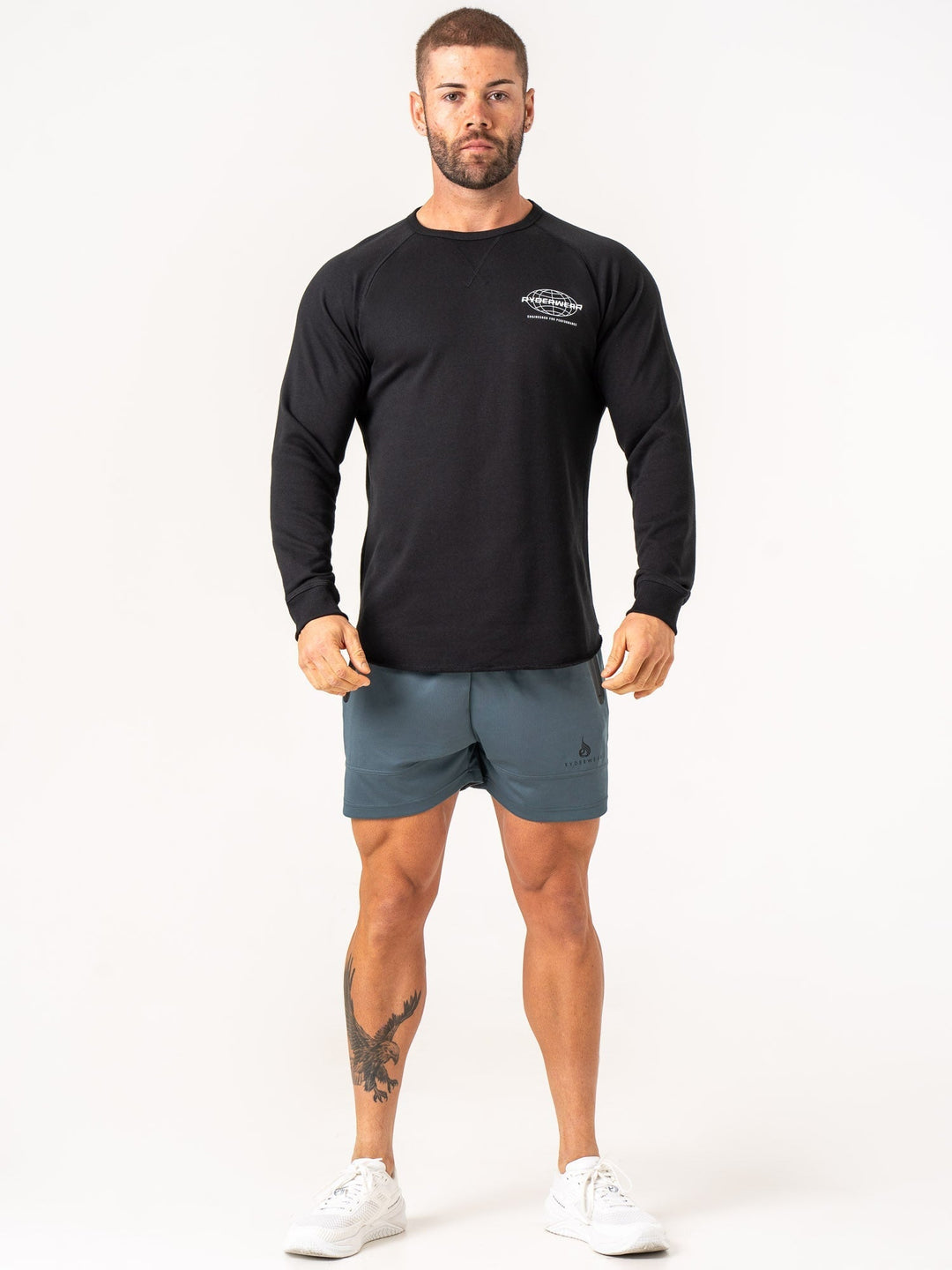 Energy Crew Neck - Black Clothing Ryderwear