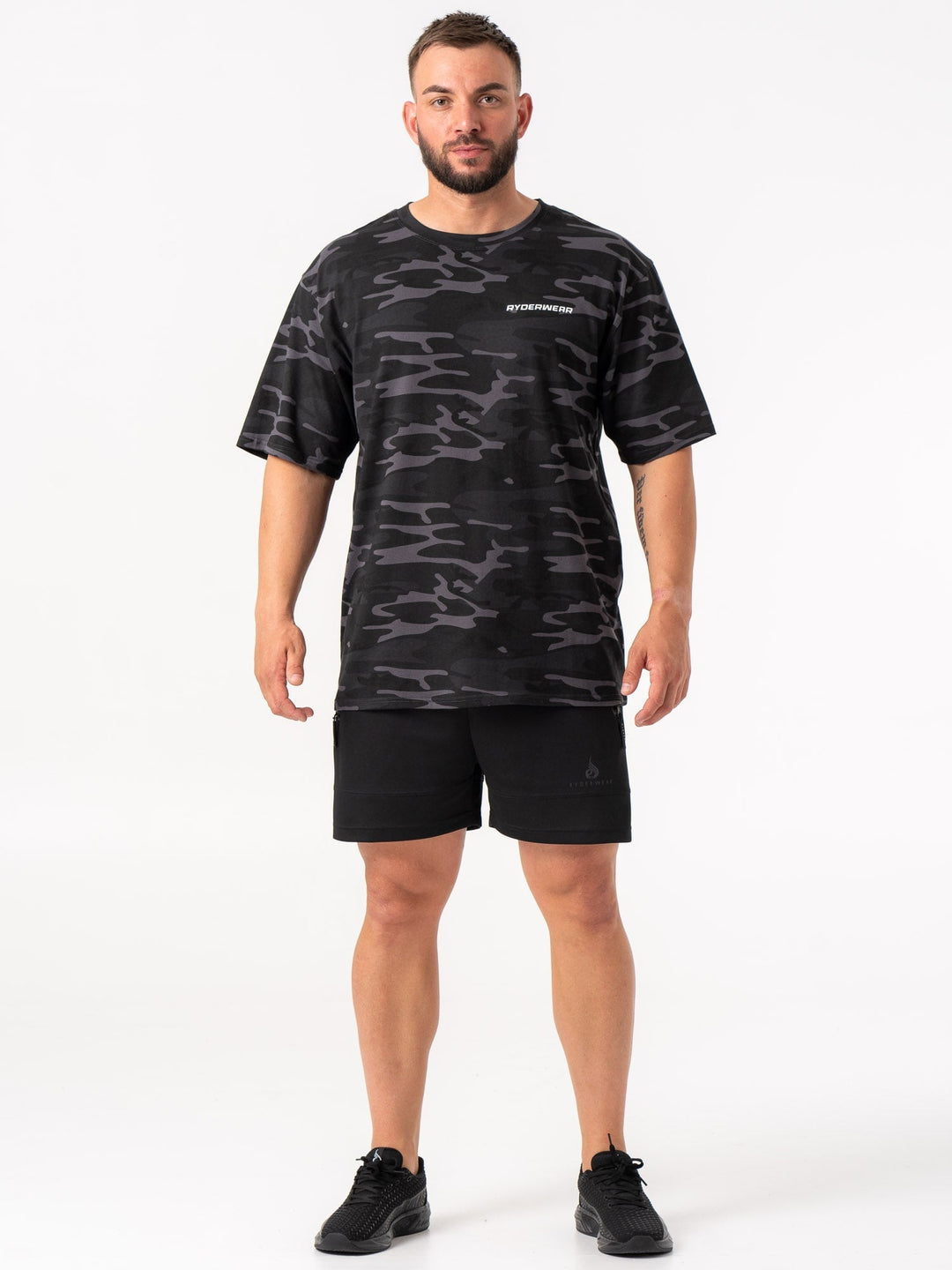 Energy Oversized T-Shirt - Black Camo Clothing Ryderwear