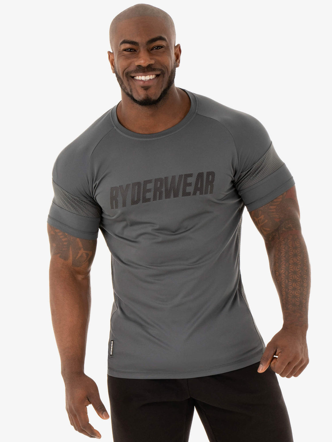 Flex Mesh T-Shirt - Charcoal Clothing Ryderwear