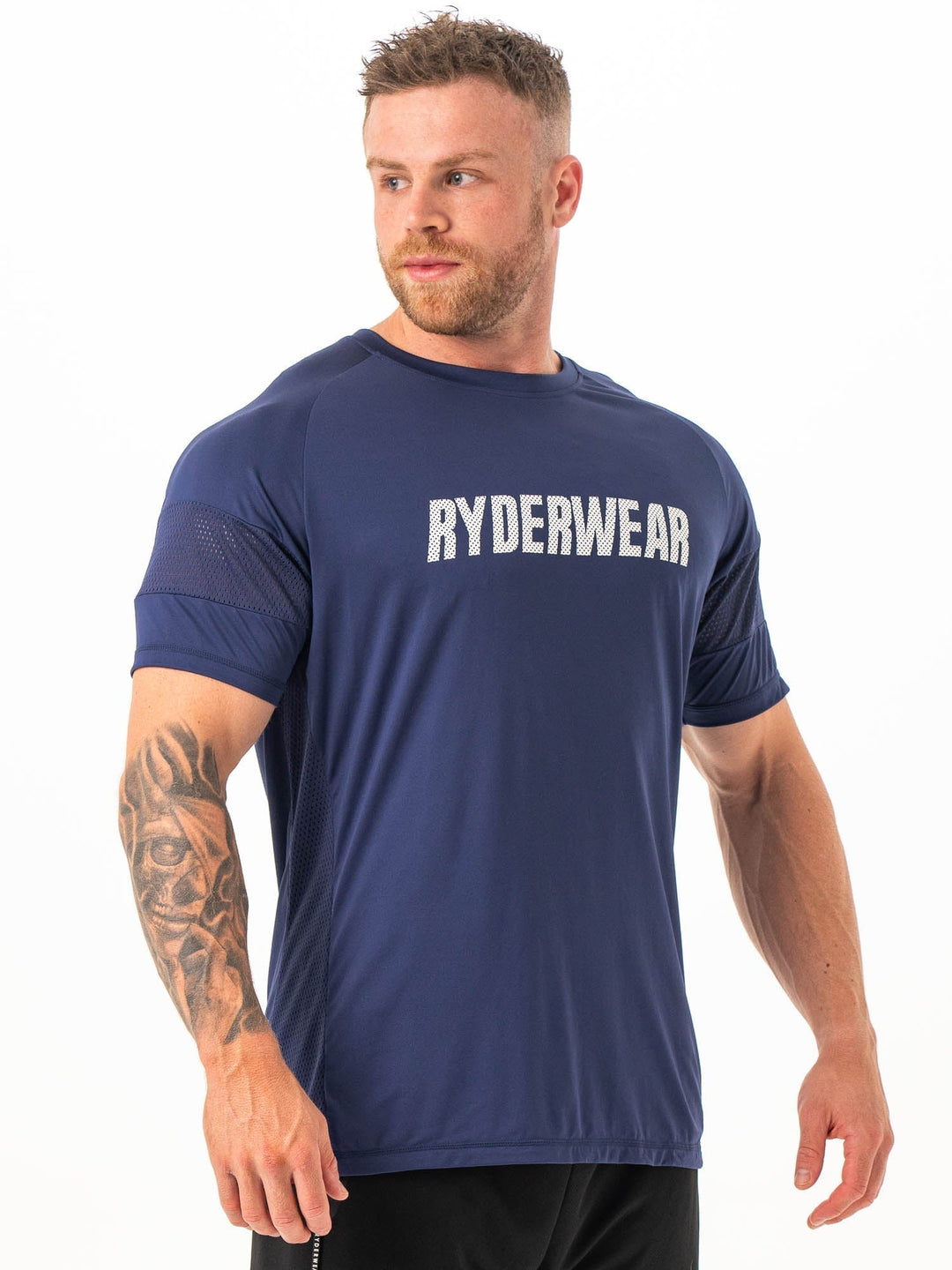 Flex Mesh T-Shirt -Navy Clothing Ryderwear