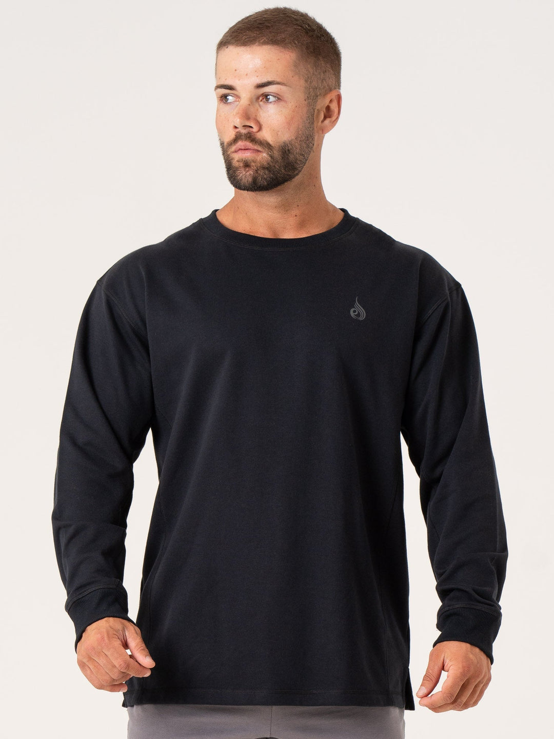 Force Crew Neck - Black Clothing Ryderwear