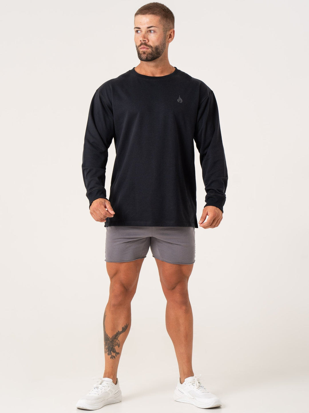 Force Crew Neck - Black Clothing Ryderwear