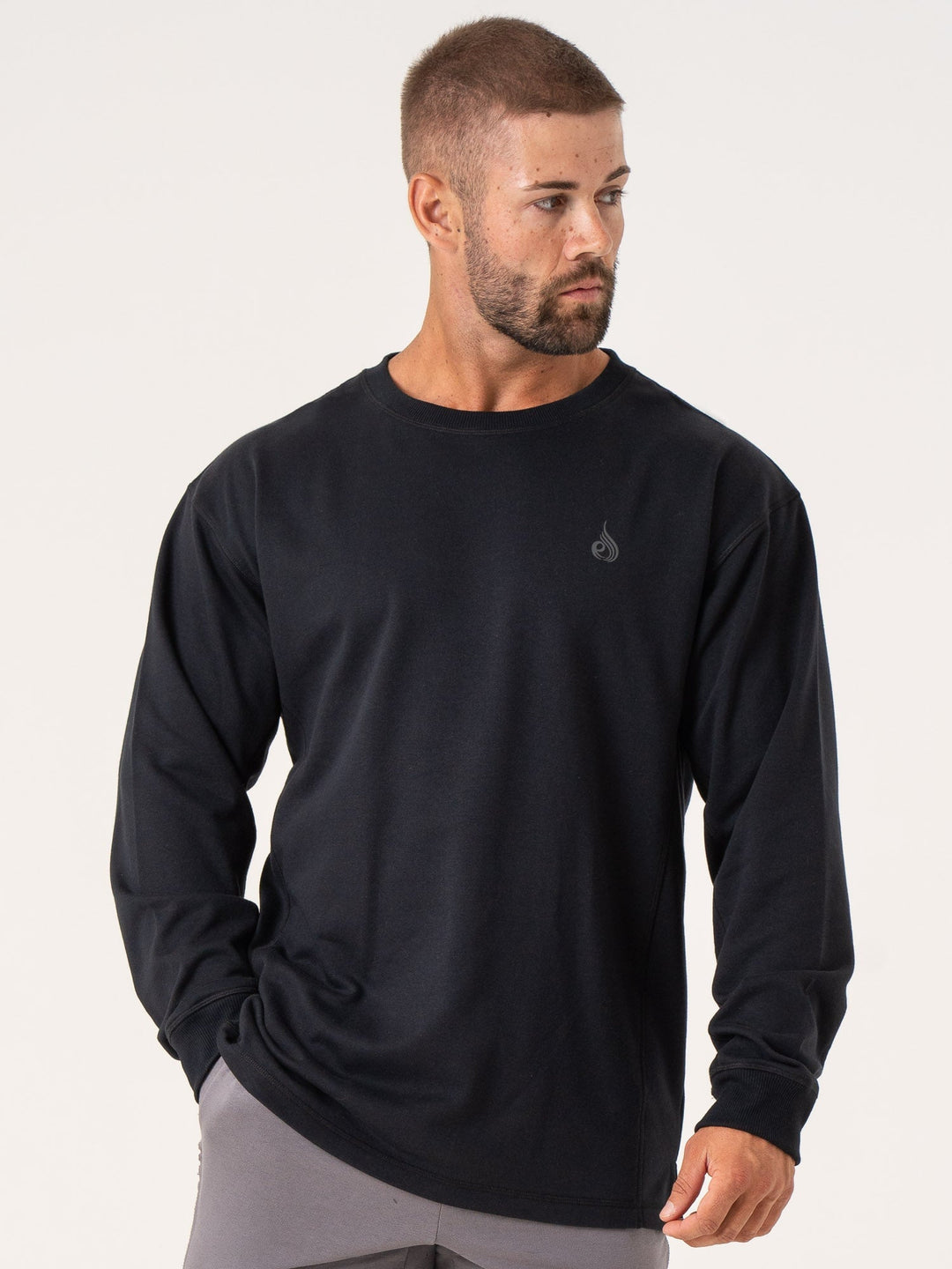 Force Crew Neck - Black Clothing Ryderwear