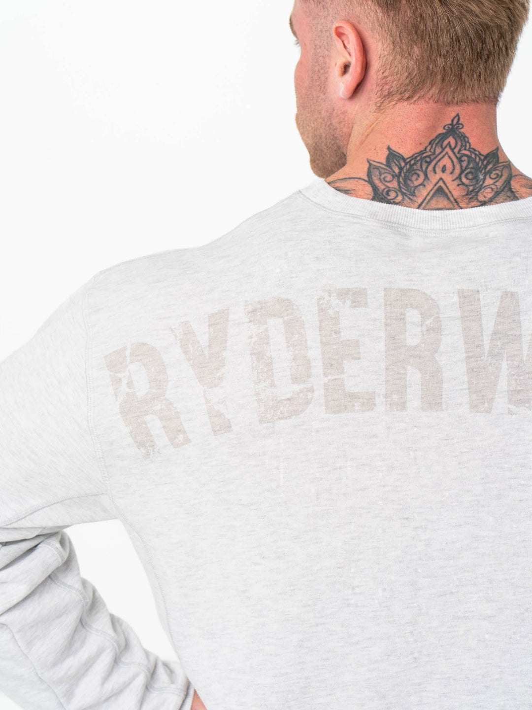 Force Crew Neck - Chalk Grey Marl Clothing Ryderwear