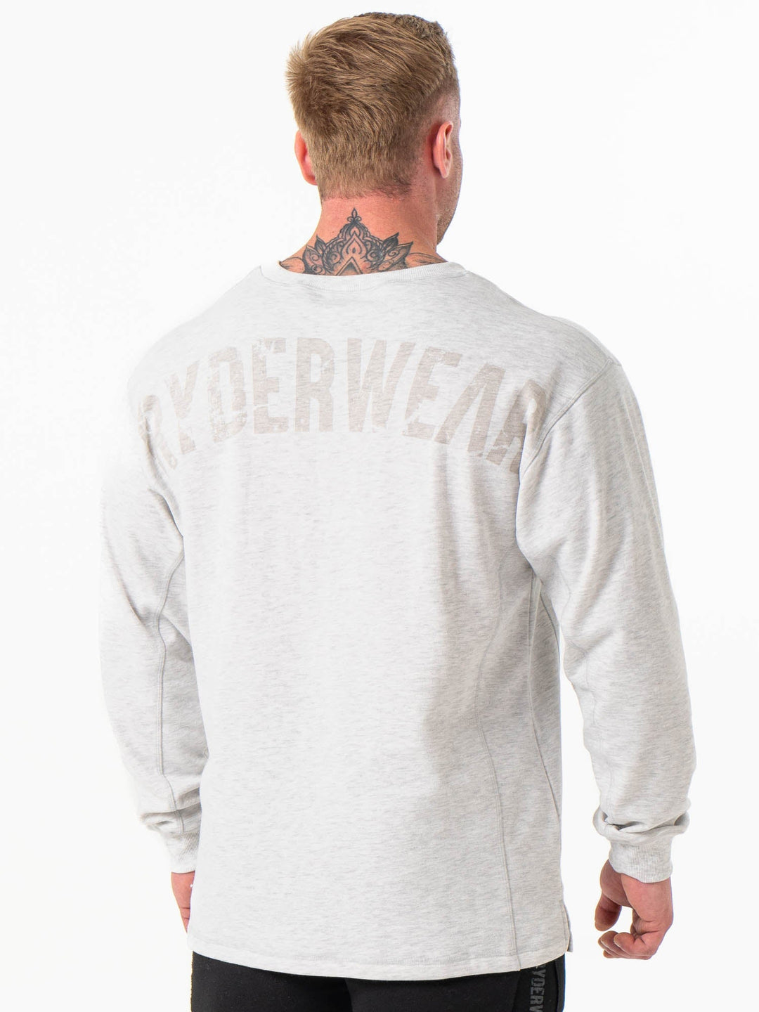 Force Crew Neck - Chalk Grey Marl Clothing Ryderwear