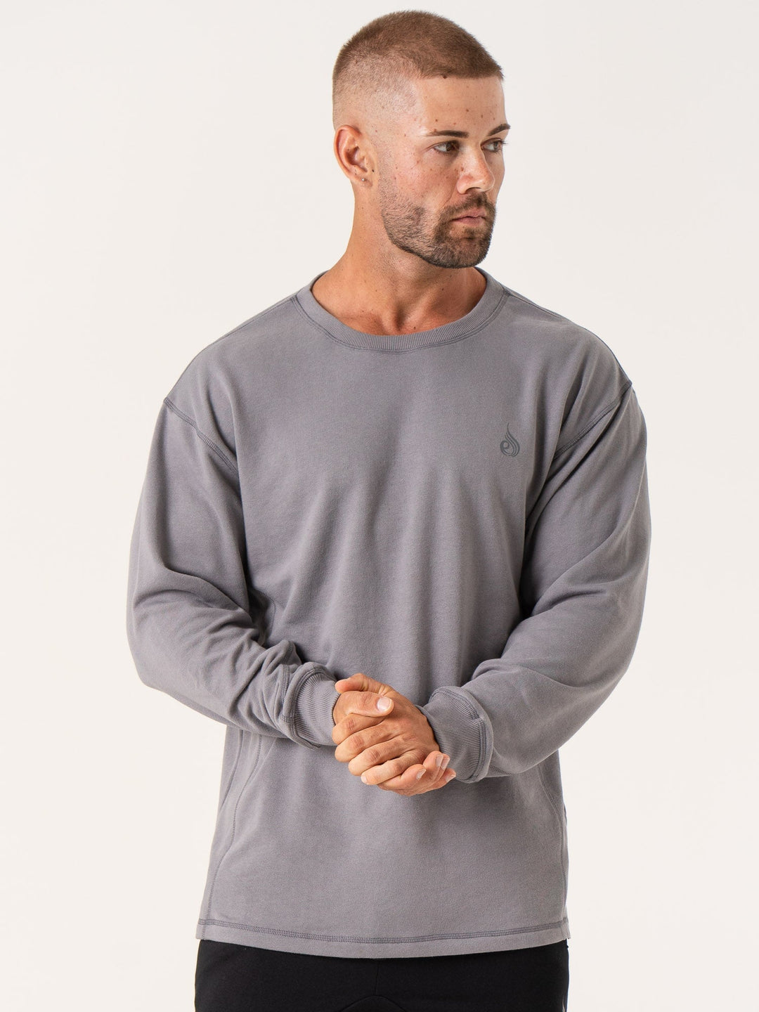 Force Crew Neck - Charcoal Clothing Ryderwear