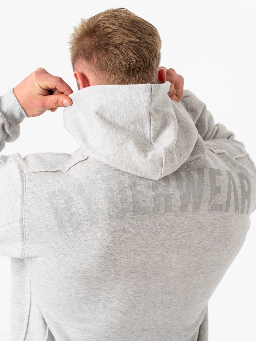 Force Hoodie - Chalk Grey Marl Clothing Ryderwear