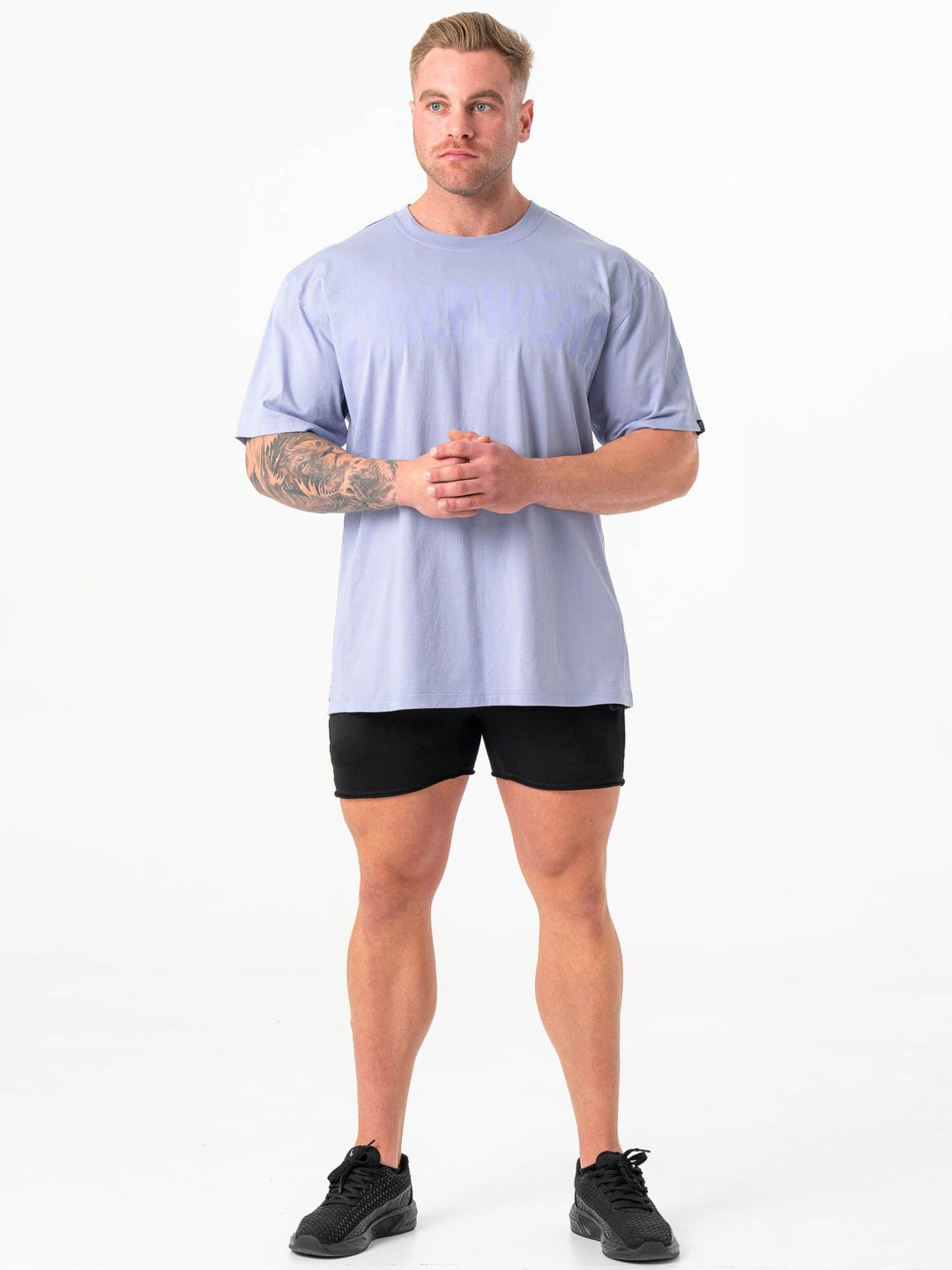 Force Oversized T-Shirt - Lilac Blue Clothing Ryderwear