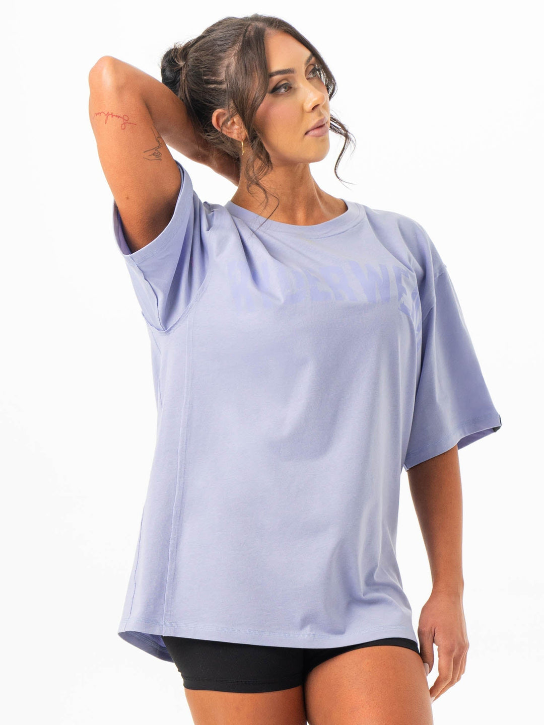 Force Oversized T-Shirt - Lilac Blue Clothing Ryderwear