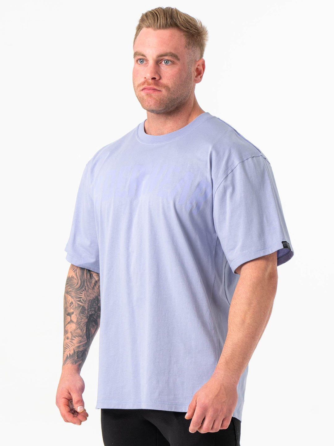 Force Oversized T-Shirt - Lilac Blue Clothing Ryderwear