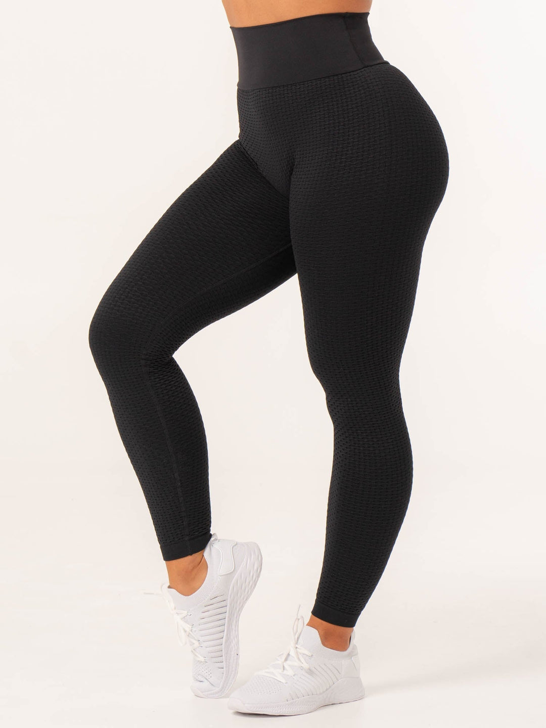 Honeycomb Scrunch Seamless Leggings - Black Clothing Ryderwear