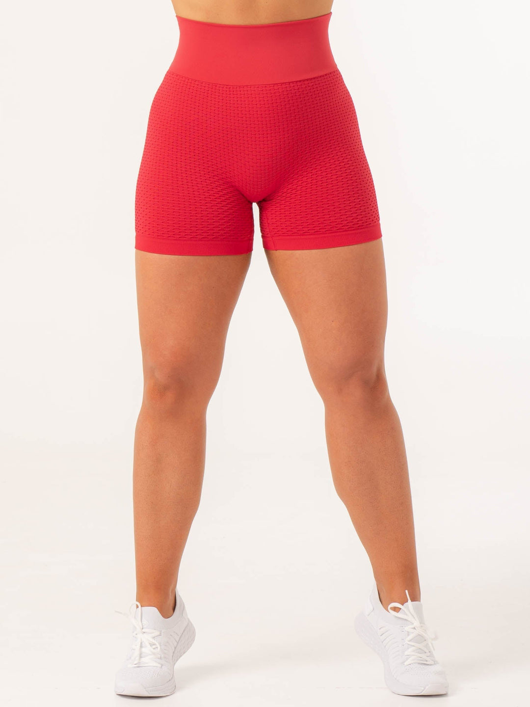 Honeycomb Scrunch Seamless Shorts - Lipstick Red Clothing Ryderwear
