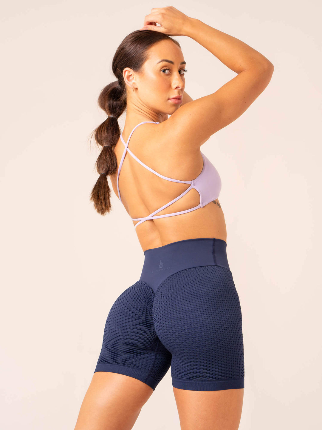 Honeycomb Scrunch Seamless Shorts - Navy Clothing Ryderwear