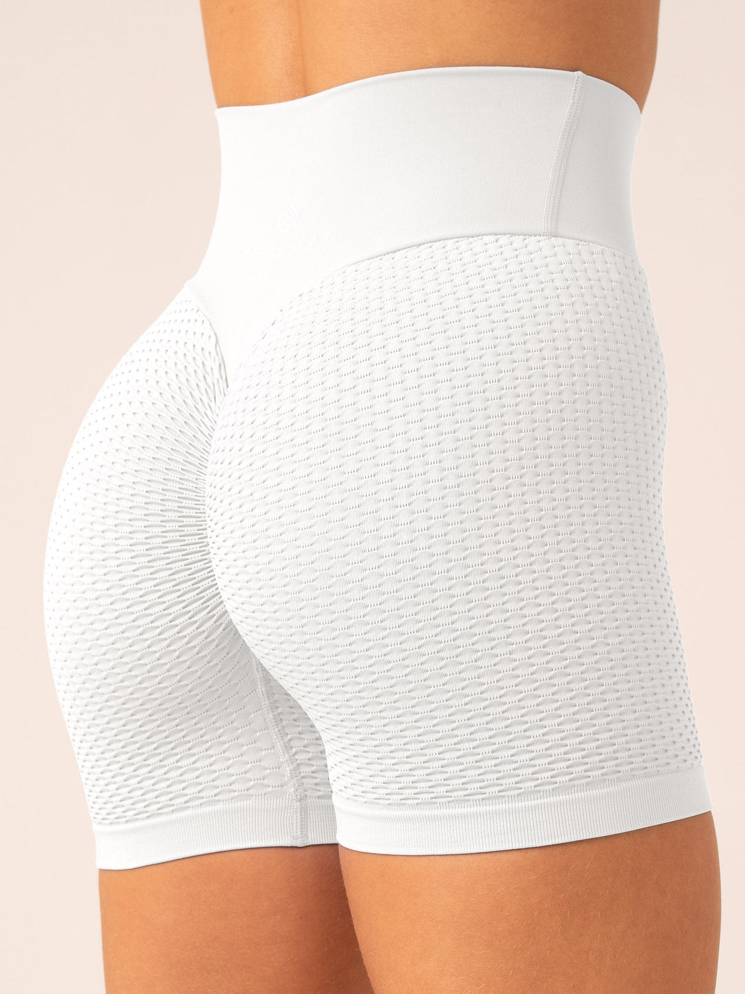 Honeycomb Scrunch Seamless Shorts - White Clothing Ryderwear