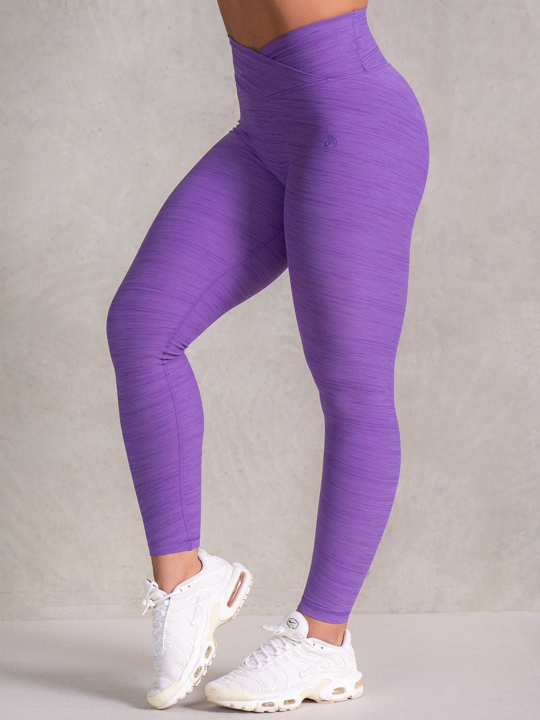 Icon Cross Over Scrunch Leggings - Violet Marl Clothing Ryderwear