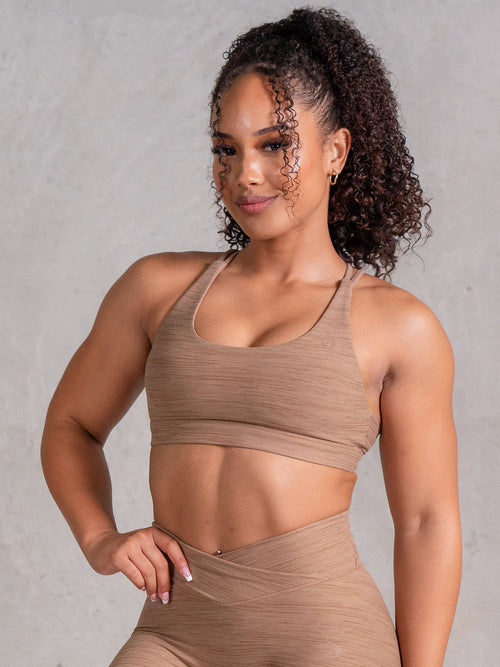 Icon Scoop Neck Sports Bra Mocha Marl