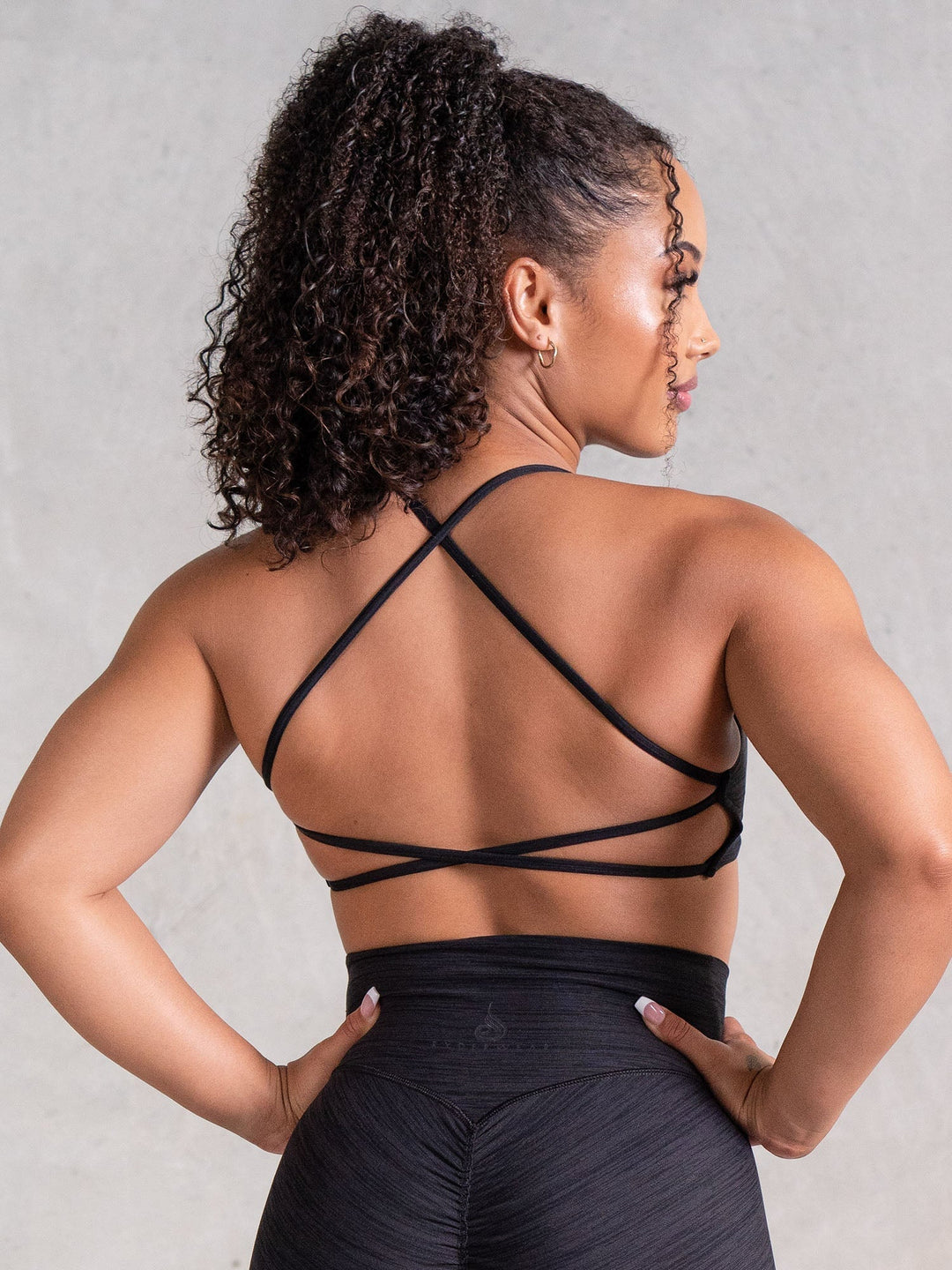 Icon Sports Crop - Black Marl Clothing Ryderwear