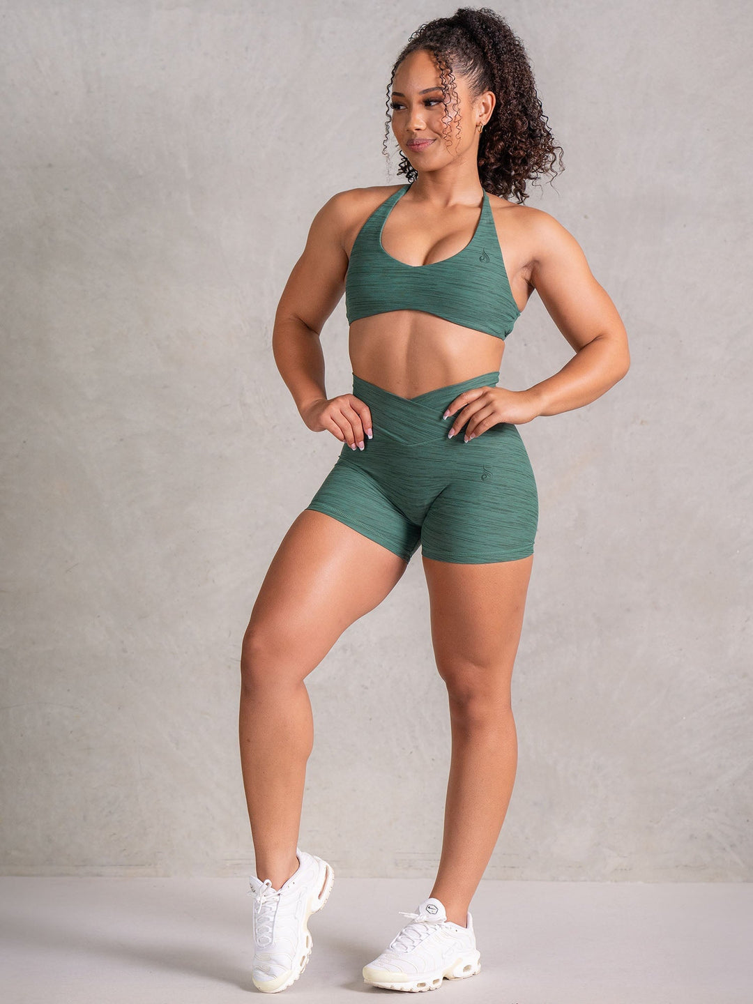 Icon Sports Crop - Fern Marl Clothing Ryderwear