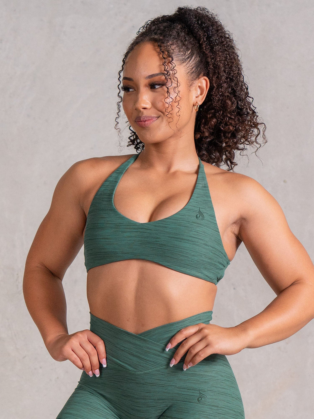 Icon Sports Crop - Fern Marl Clothing Ryderwear