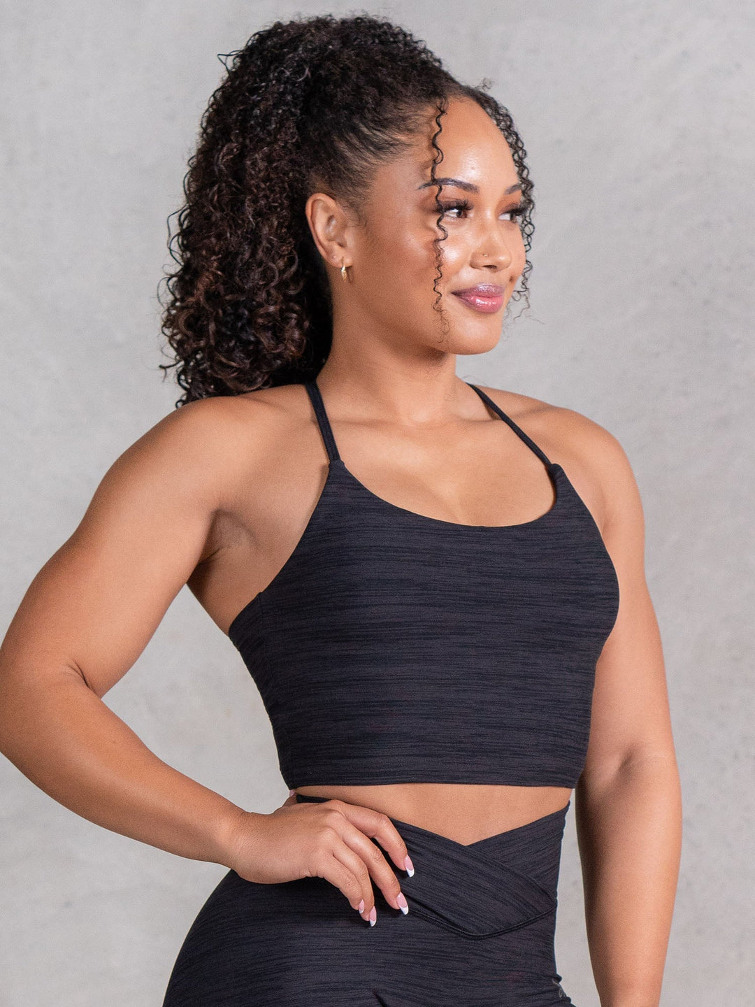 Icon Tank Bra - Black Marl Clothing Ryderwear