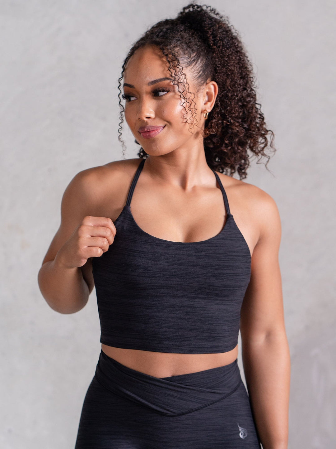 Icon Tank Bra - Black Marl Clothing Ryderwear