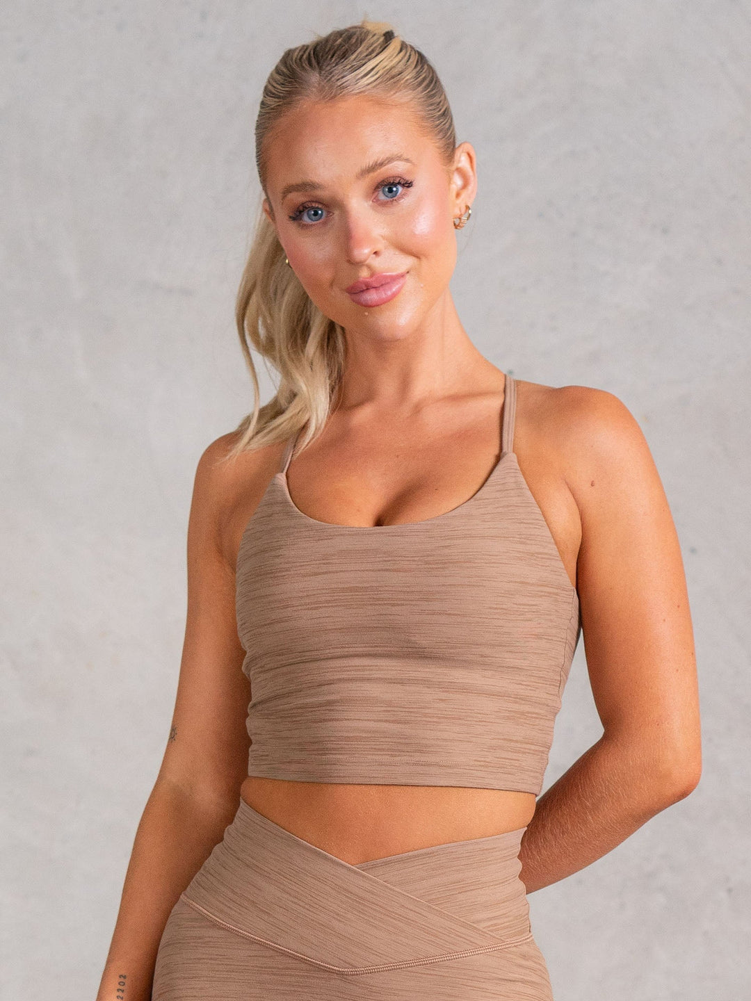 Icon Tank Bra - Mocha Marl Clothing Ryderwear