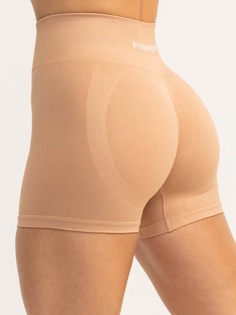 Lift 2.0 BBL Seamless Shorts - Tan - Ryderwear