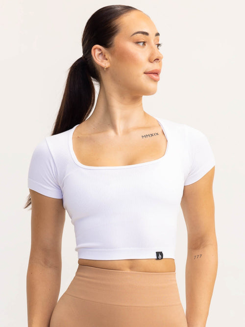 Lift 2.0 Rib Seamless T-Shirt White