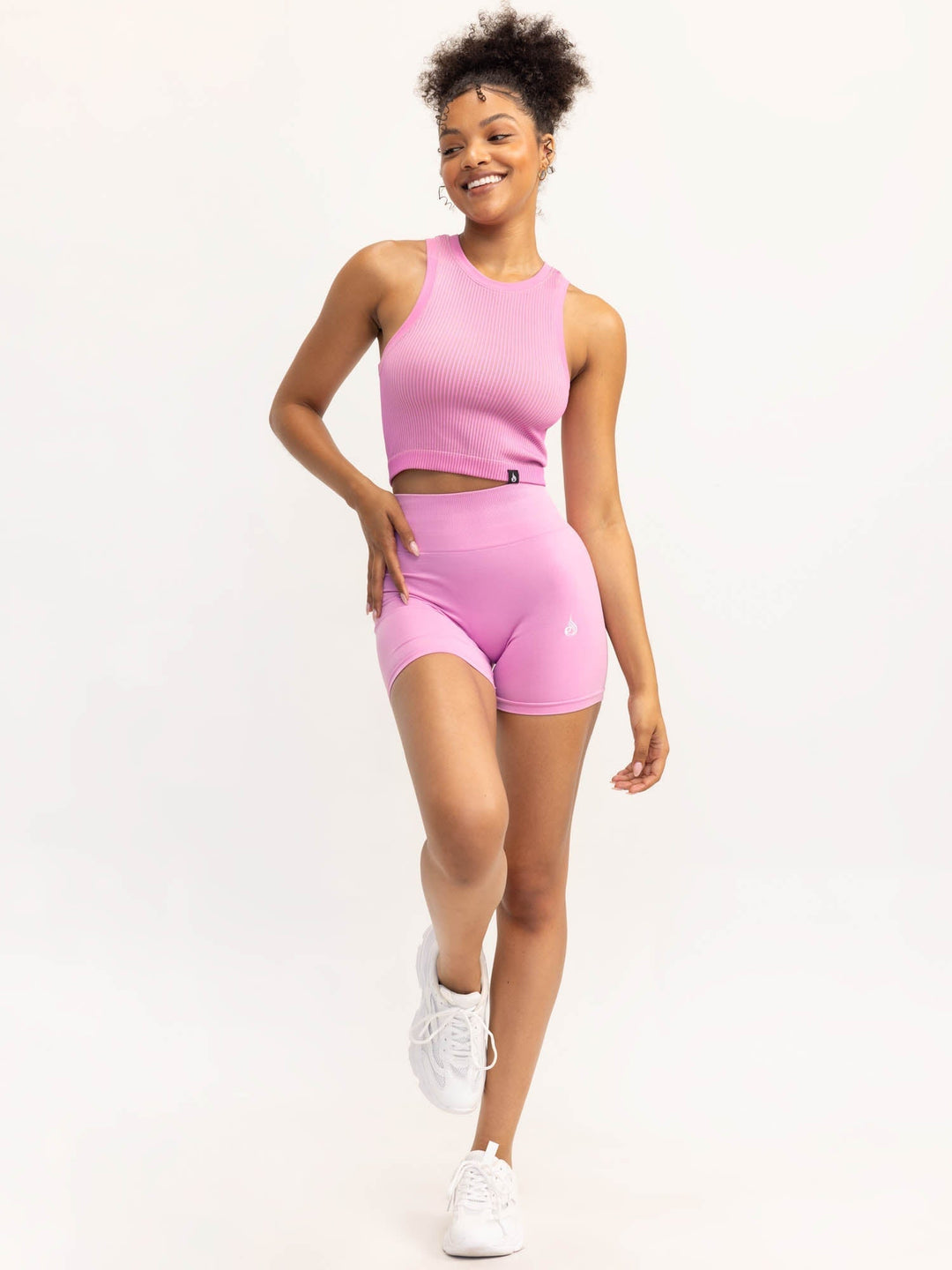 Lift 2.0 Rib Seamless Tank - Musk Pink/Tan Clothing Ryderwear