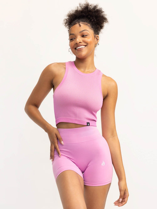 Lift 2.0 Rib Seamless Tank Musk Pink/Tan