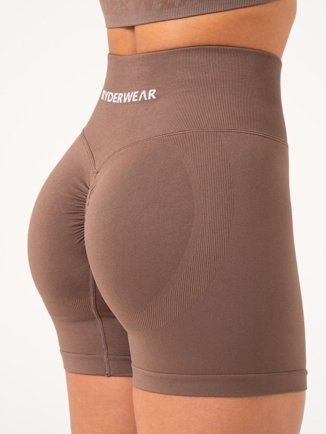 Lift BBL Scrunch Seamless Shorts - Espresso Clothing Ryderwear