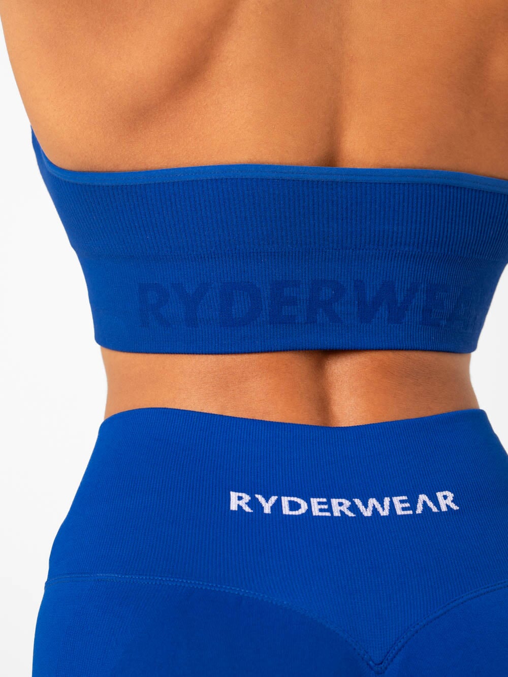 Lift Rib Seamless Halter Sports Bra - Cobalt Blue Clothing Ryderwear