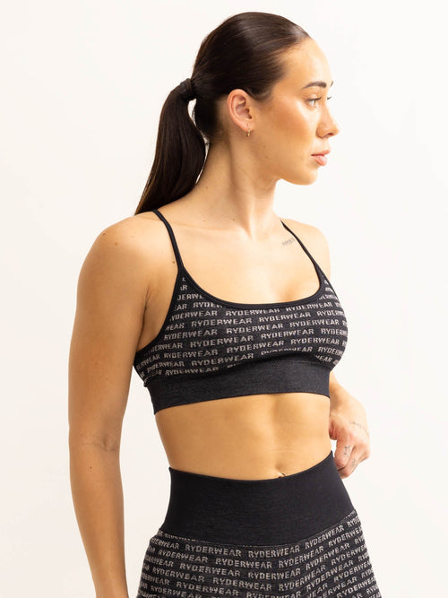 Logo Lux Seamless Sports Bra Black