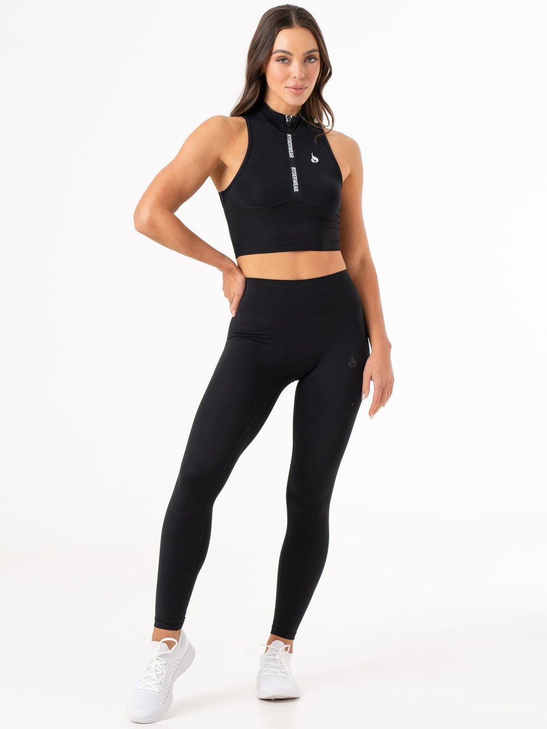 NKD 1/2 Zip Tank - Black Clothing Ryderwear