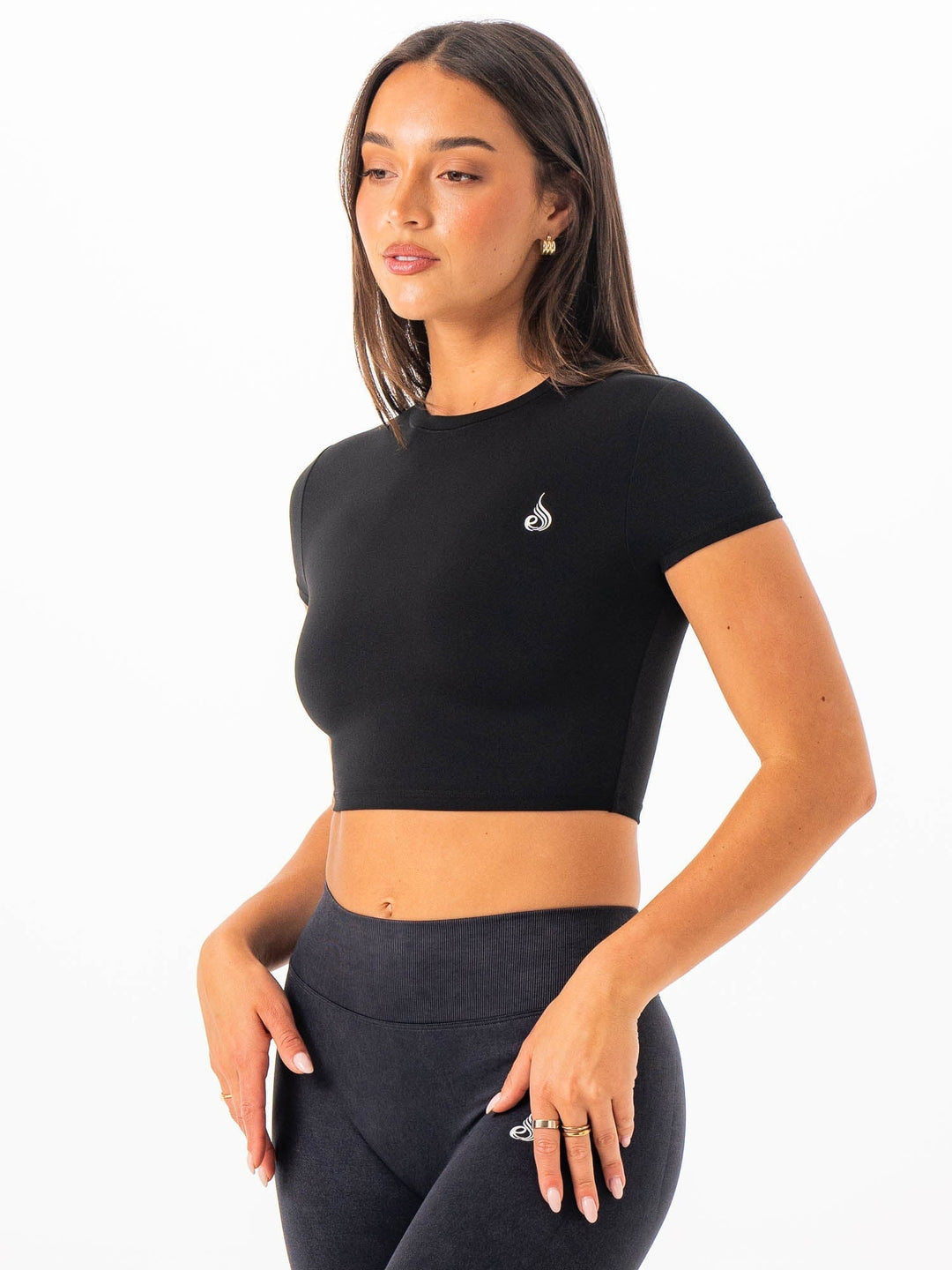 NKD Cropped Tee - Black Clothing Ryderwear